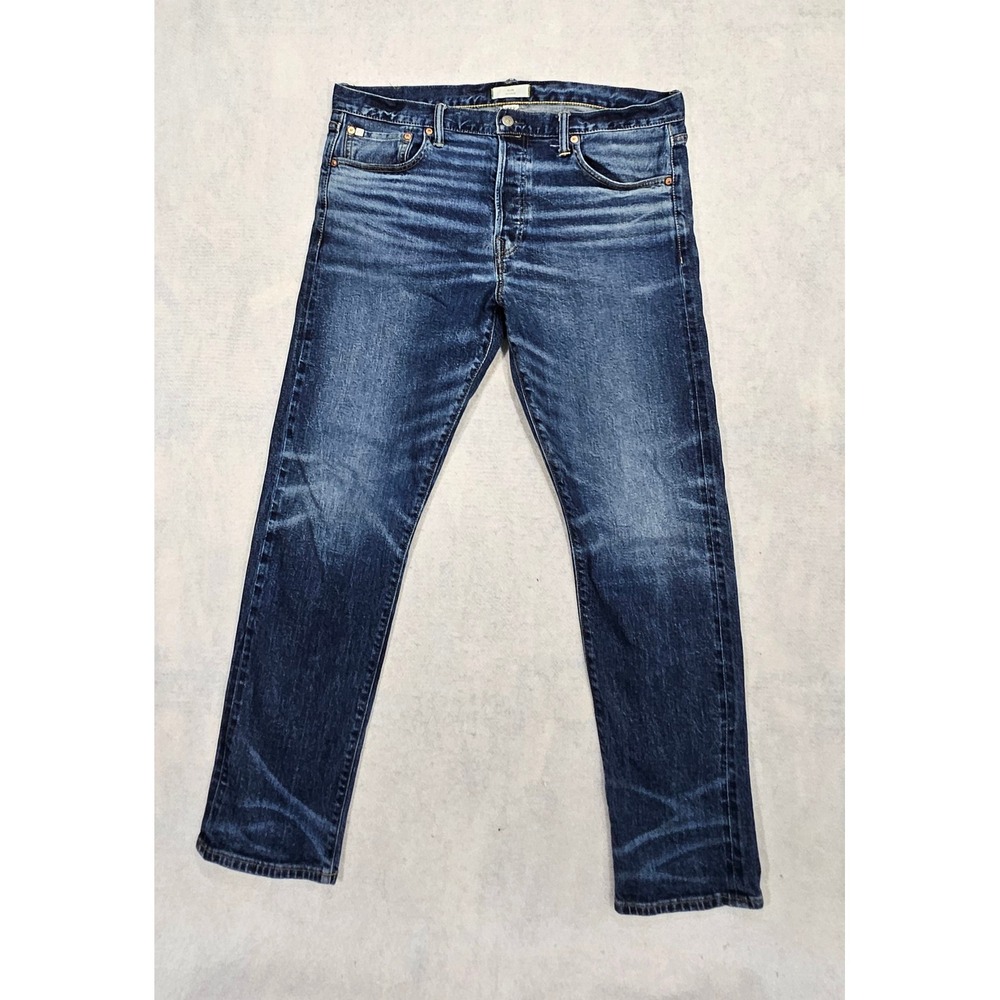 AE77 Selvedge Jeans Mens 36x29 30 Whisker Wash Slim Premium Denim American Eagle